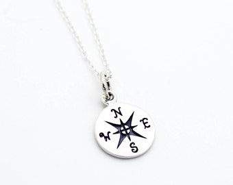 Compass .925 sterling silver necklace