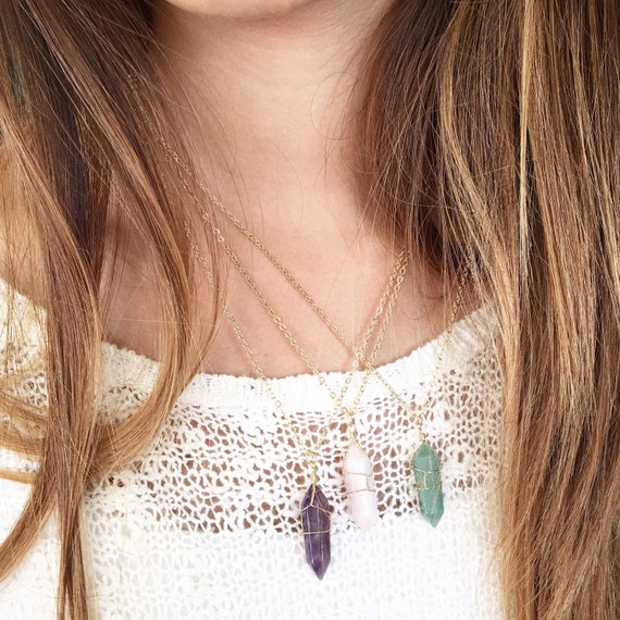 Crystal Stone Gold Plated Necklace Love Cute Adorable Etsy