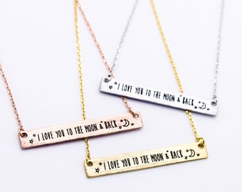 I love you to the moon & back gold plated necklace love, cute, adorable