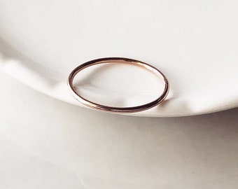 Dainty 14k rose gold filled simple stacking ring