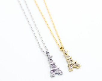 Eiffel Tower Paris gold plated necklace pretty, lovely, cute jewelry