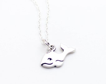 Happy whale .925 sterling silver necklace