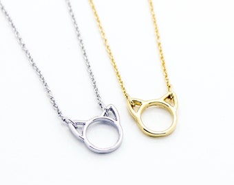 Kitty Cat gold plated necklace pretty, lovely, cute jewelry