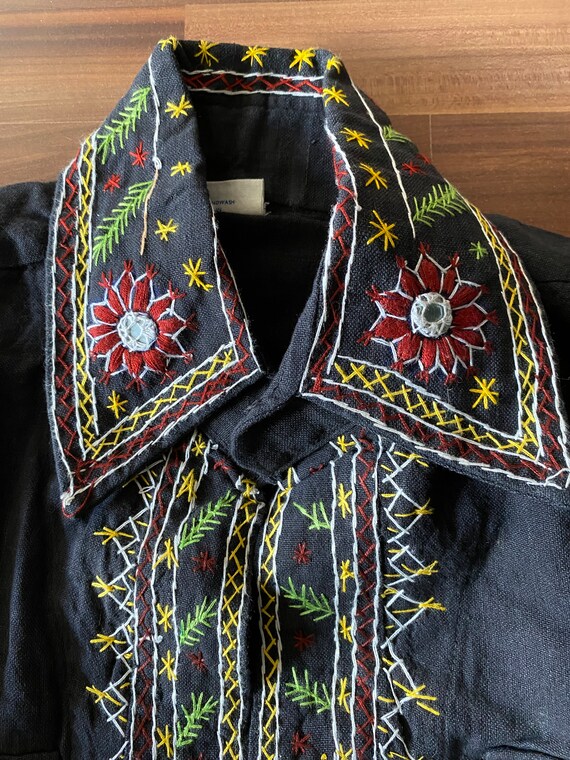 Midnight Embroidered Jacket | 60s vintage Indian … - image 6
