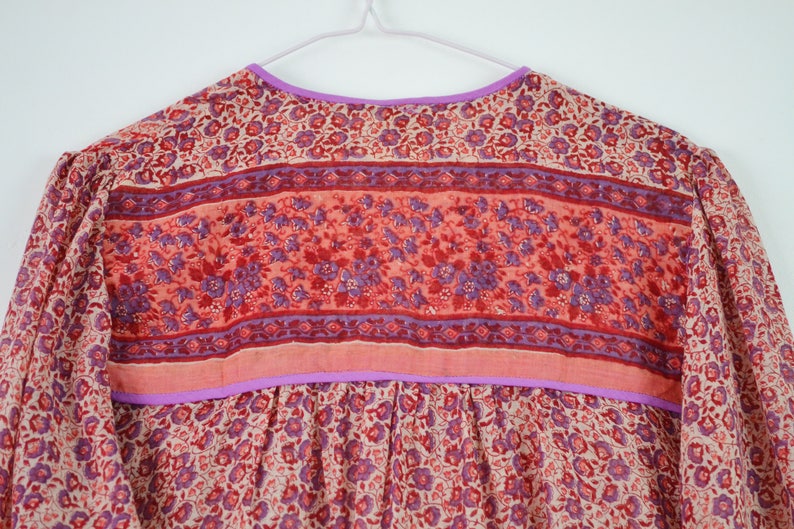 70s Vtg Indian Gauze Shirt Peachy Mauve 1970s Vintage Deadstock India