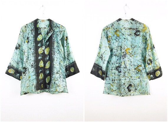 DEADSTOCK 60s vtg Indian Silk Shirt | 70s vintage… - image 2