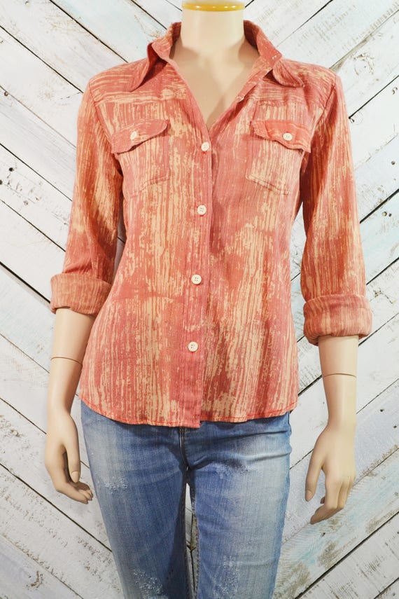 Indian Gauze Western Shirt 70s Deadstock India Unisex… Gem