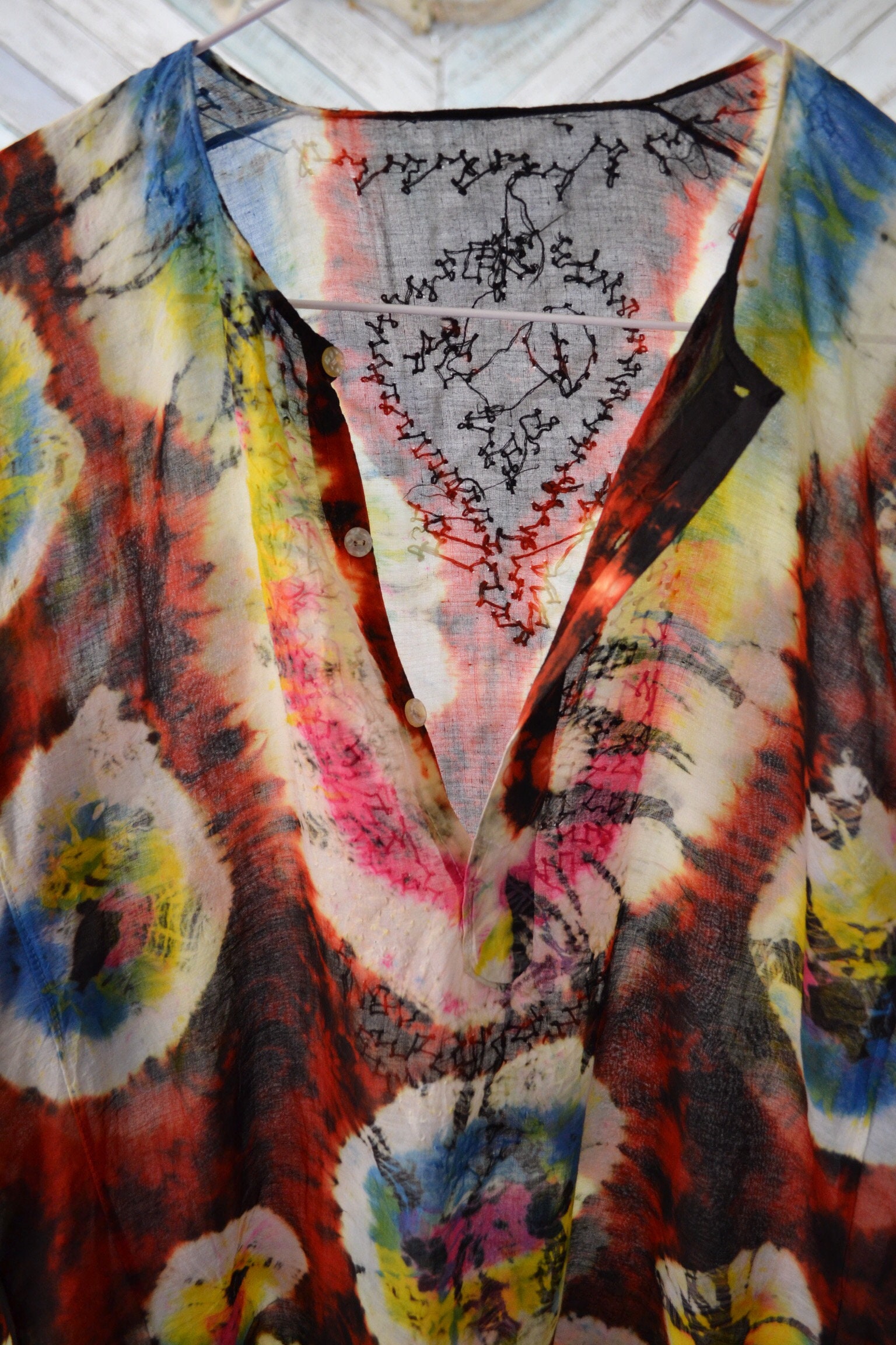 70s Vtg Indian Tunic 1970s DEADSTOCK India Ultra Sheer Gauze