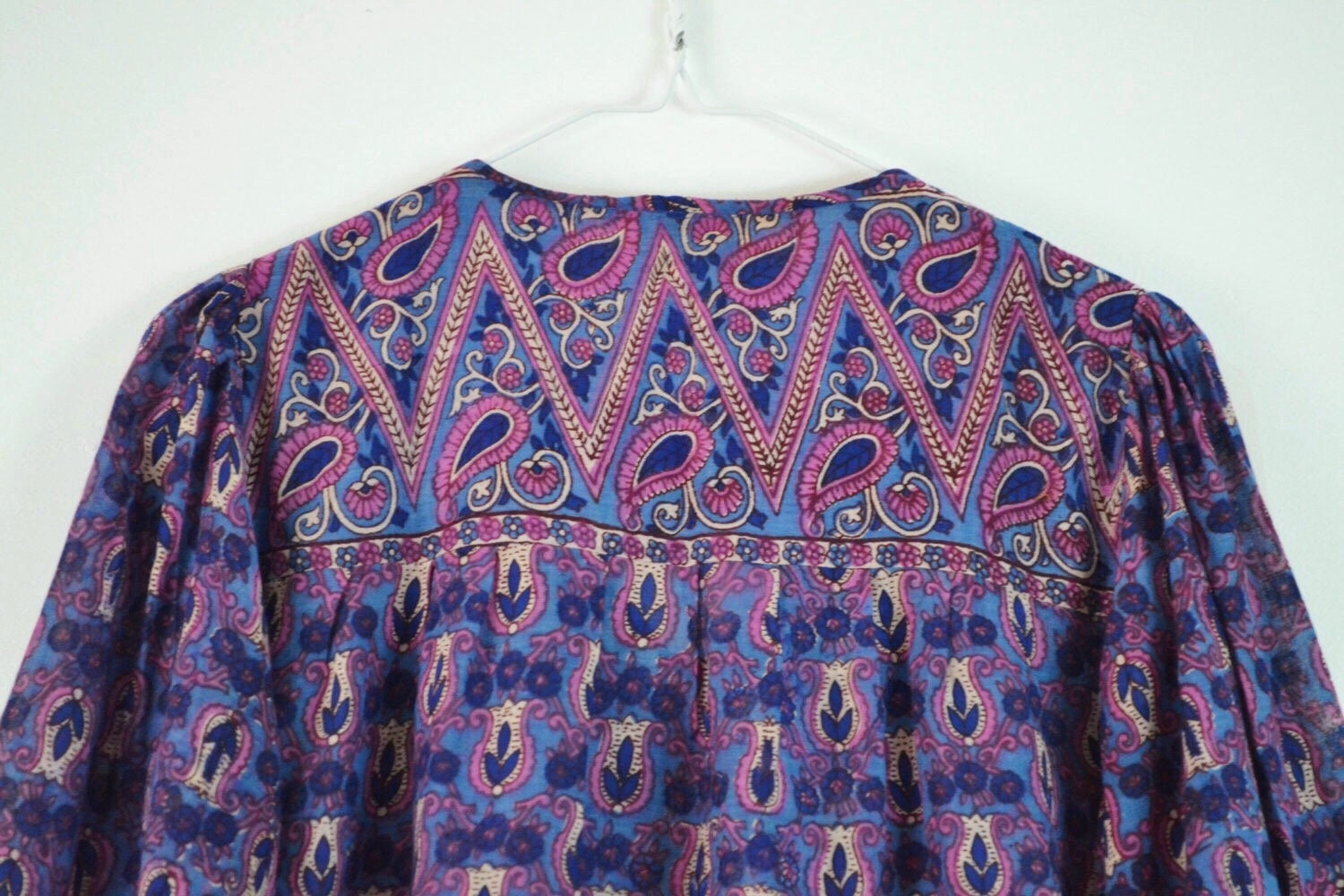 70s paisley INDIAN cotton blouse Boho top Hippie shirt Gypsy | Etsy