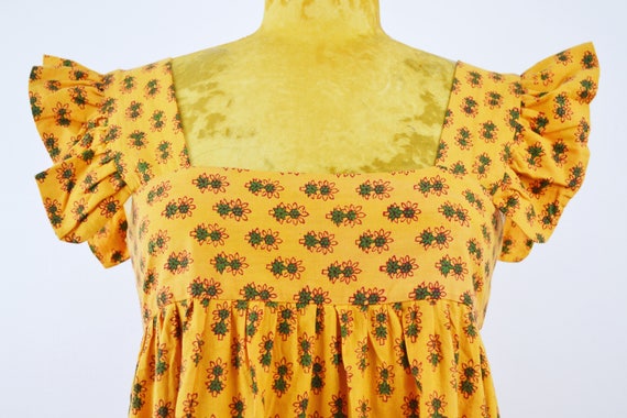 Sunshine Babydoll Dress | 70s vintage Indian Bloc… - image 4