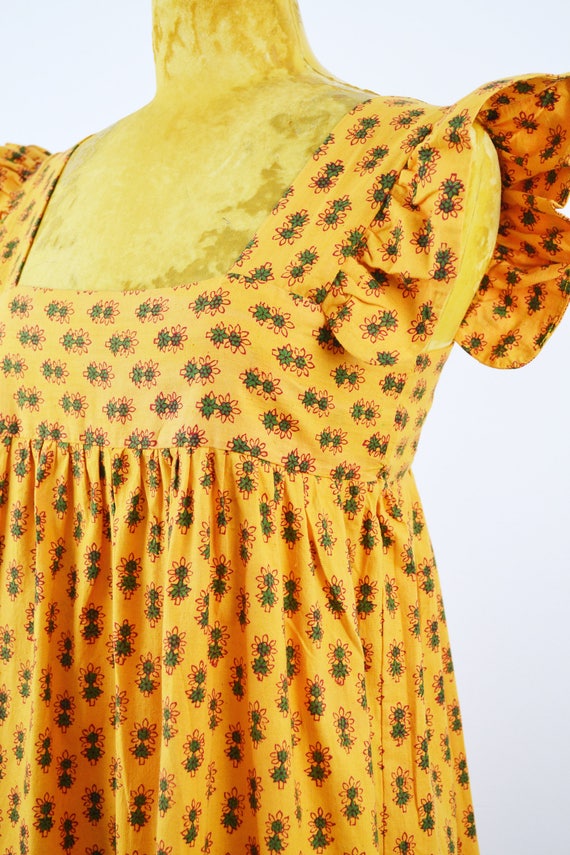 Sunshine Babydoll Dress | 70s vintage Indian Bloc… - image 5