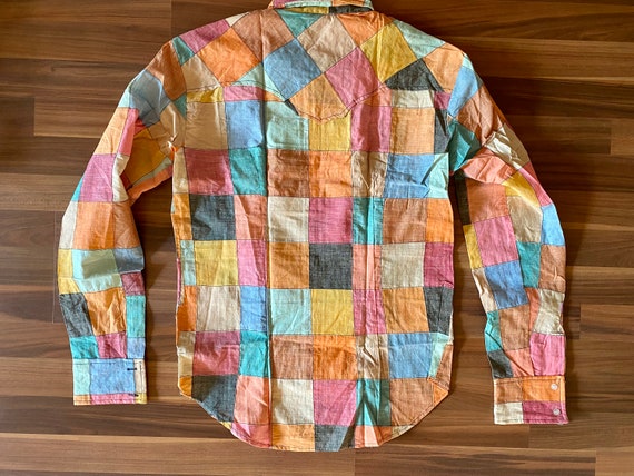 70s Patchwork Shirt | Vintage 1970s multi-color W… - image 7