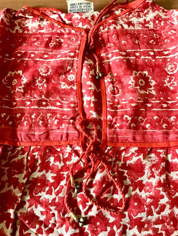 70s vintage DEADSTOCK gauze cotton shirt INDIAN b… - image 7