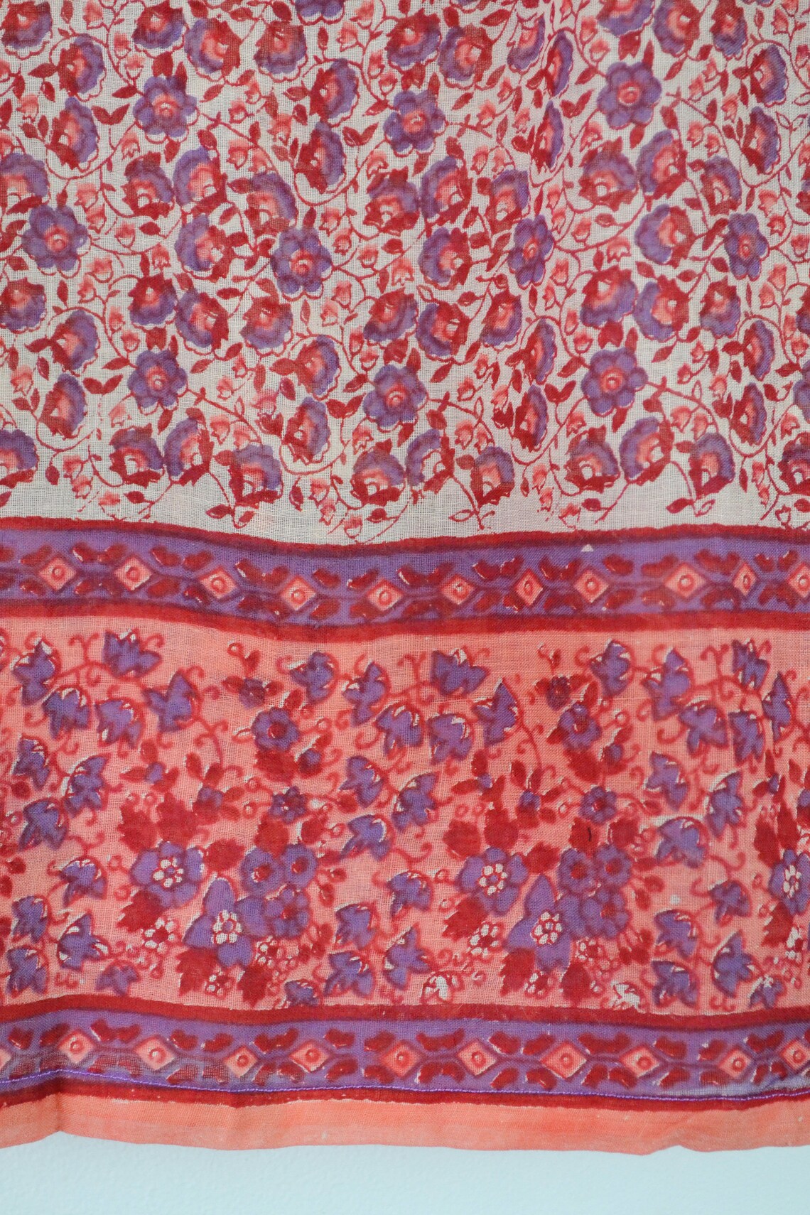 70s Vtg Indian Gauze Shirt Peachy Mauve 1970s Vintage Deadstock India