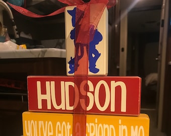 You've Got A Friend In Me 3 Block Set |  Add Name Block | Toy Story Friends | Read Description for Block Option| Birthday Decor | Baby Gift