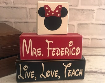 Live Love Teach Teacher Gift Stacking Blocks