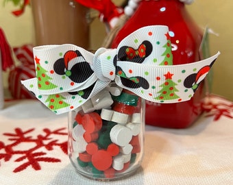 Mini Mickey Tiered Tray Jars | Tiered Tray Decor | Christmas Color Tier Tray | Mini Christmas Decoration