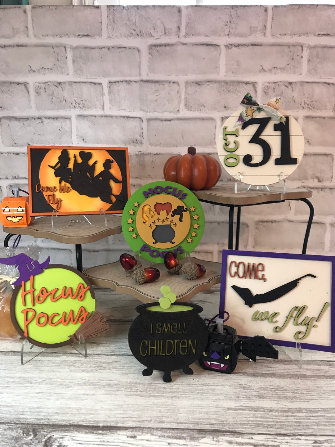 Hocus Pocus Halloween Tiered Tray Decor - 3D Mini Wood Signs - Etsy