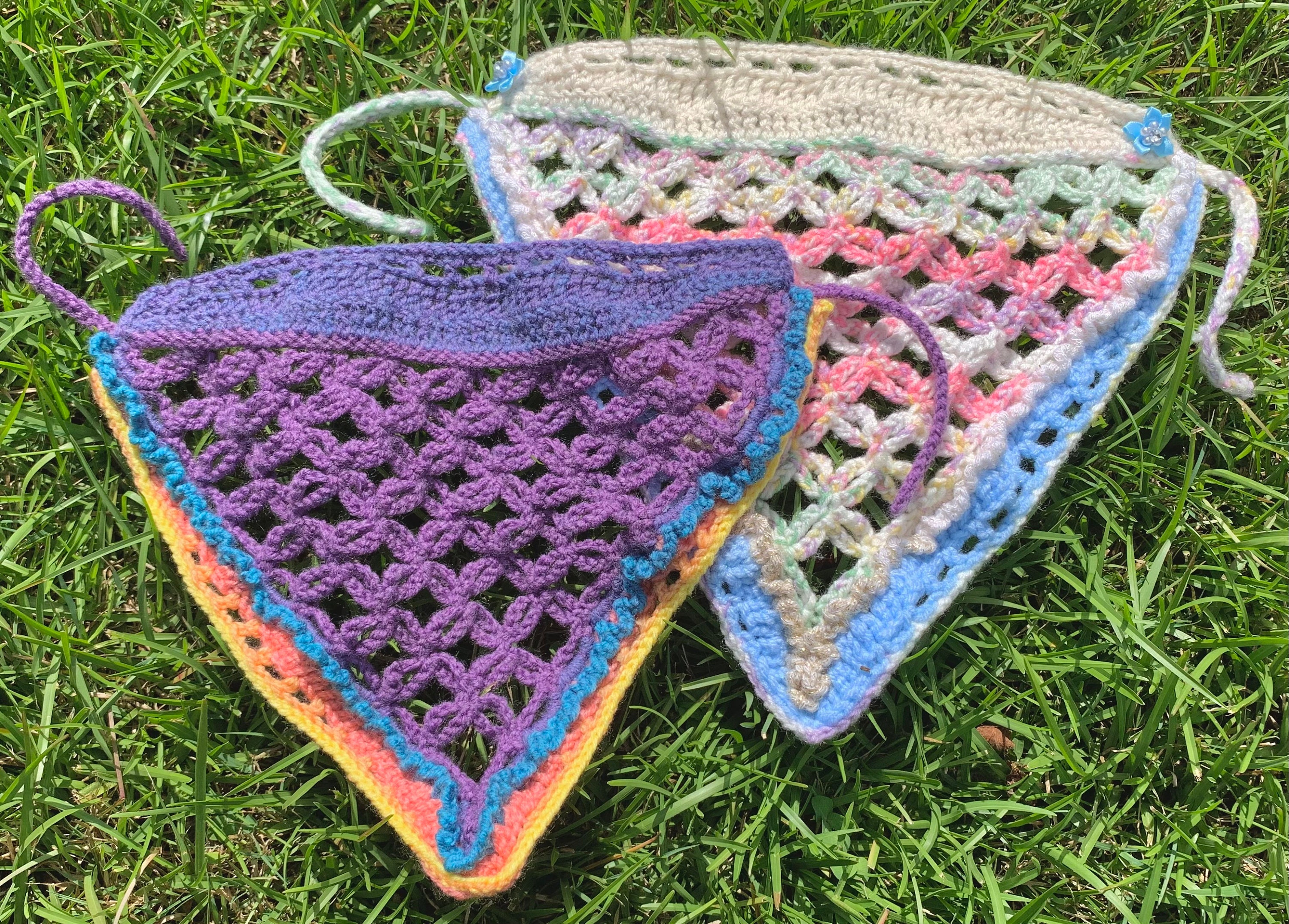 Electra Kerchief Crochet Pattern - Kawaii Bandana, Lolita  display picture 1