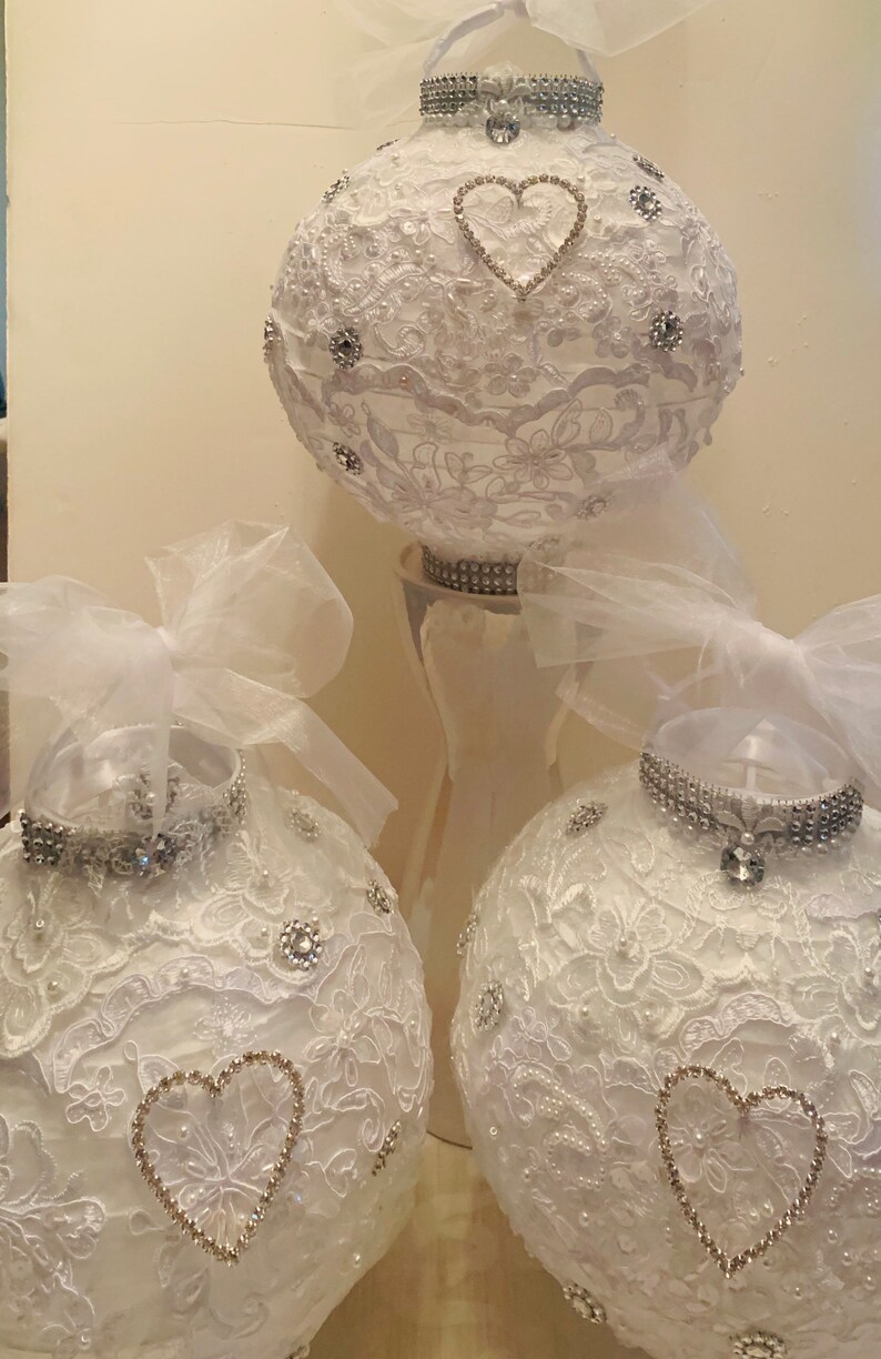Bridal Collection White Lantern Rhinestone Heart Favors Etsy