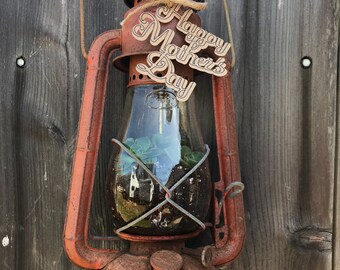 Vintage Lantern Planter/Personilized Mother's Day Gift