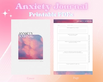 Printable Anxiety Journal, Self-Care, Mental Health, PDF, A4, A5, Letter