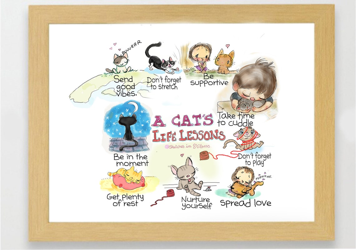 Digital Print A Cat's Life Lessons, Downloadable - Etsy