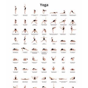 108 Hatha Yoga Poses With Stick Figures  Yoga Paper