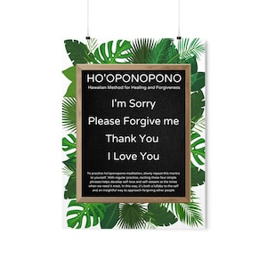 Ho'oponopono Poster I Hooponopono Wall Art I Hawaiian prayer I Spiritual decor Premium Matte Vertical Posters