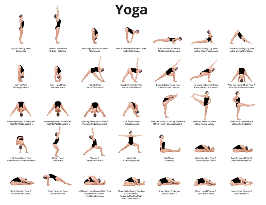 75 Yoga Poses PDF 8 5x11 Etsy New Zealand
