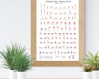 Ashtanga Yoga Poster, Yoga Poster, Ashtanga Poster, Ashtanga, Yoga Poses Poster, Ashtanga Primary Series, Ashtanga Yoga,