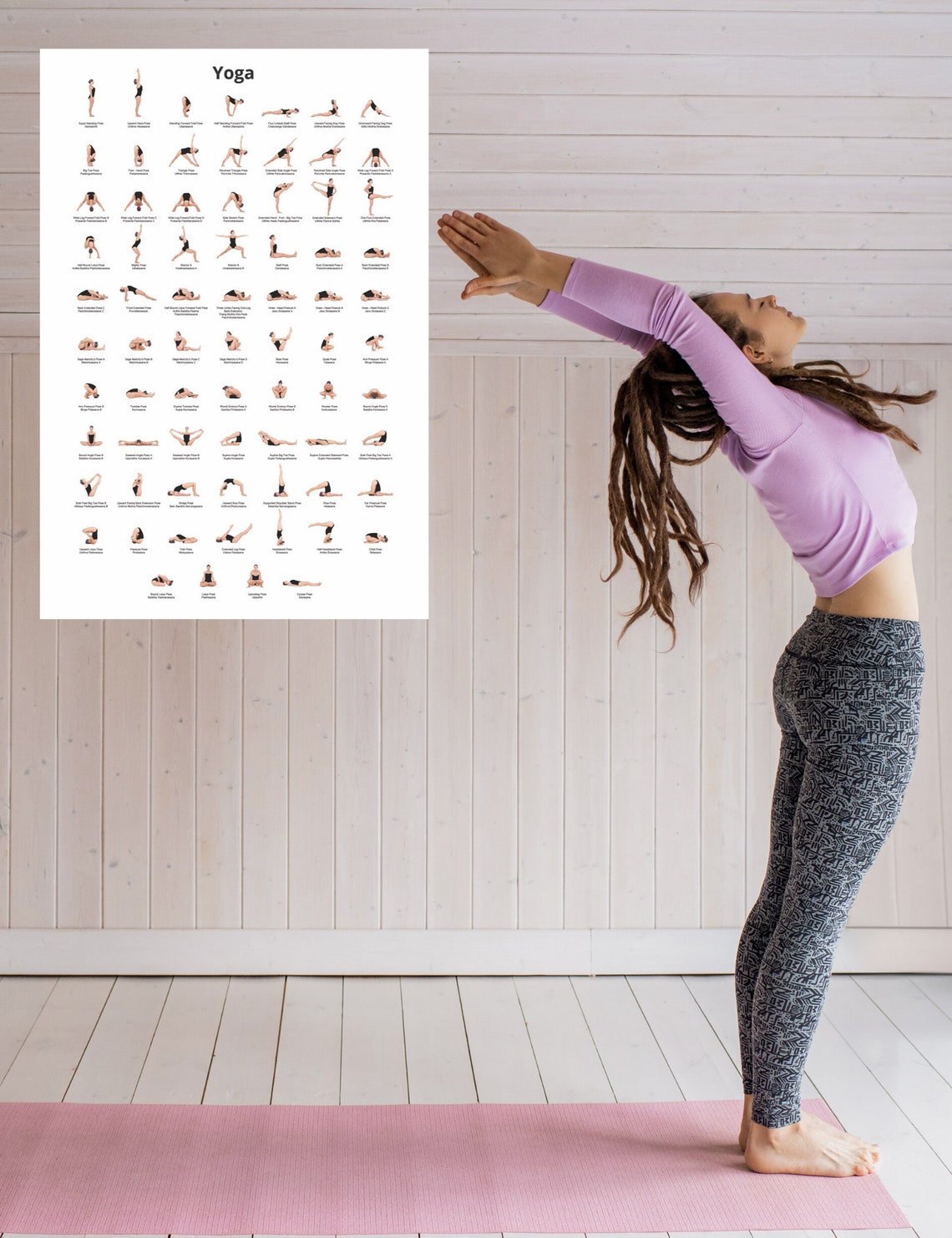 Digital Download Yoga Poses Poster 24x36 Yoga Chart Yoga Pose Etsy Canada