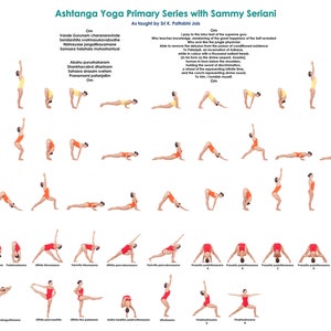 Yoga Ashtanga Primary Series Printable PDF 8.5x11 two-sided