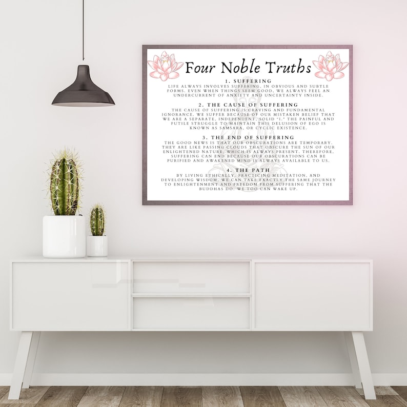 Four Noble Truths Buddhist Art Print, Buddha Quote, - Etsy