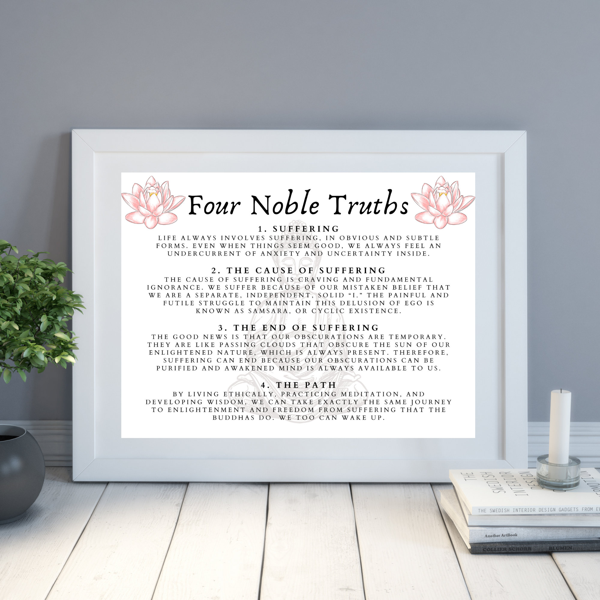 Four Noble Truths Buddhist Art Print, Buddha Quote, - Etsy UK