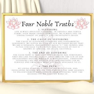 Four Noble Truths Buddhist Art Print, Buddha Quote,
