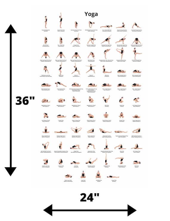 Digital Download Yoga Poses Poster 24x36 Yoga Chart Yoga Pose Poster Print  Wall Art Yoga Poster Fitness Chart Yoga Poses Digital Photography -   Canada