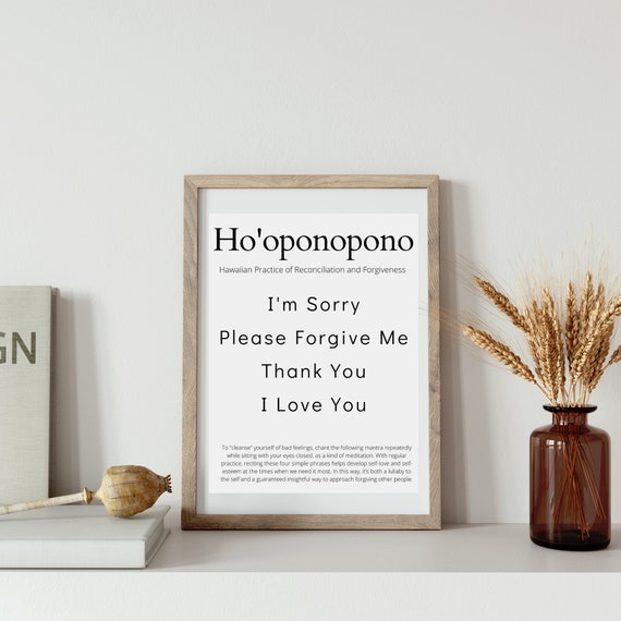 Ho'oponopono Poster I Printable Wall Art I INSTANT DOWNLOAD I
