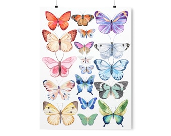 Butterfly Print, Papillon Print, Butterfly poster, Butterfly Illustration print, Butterfly Art, Butterfly Home Decor