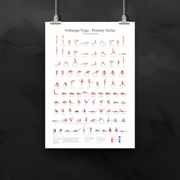 Ashtanga Yoga Poster, Ashtanga Yoga, Yoga Poster, Ashtanga Yoga Series, Education Poster, Asana Poster, Ashtanga Primary Series