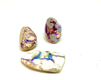 Lot of 3 Australian Opal Semi Rough/Polished Specimen with Stunning Fire 13.3 Grams Collectors/Jeweler’s Quality