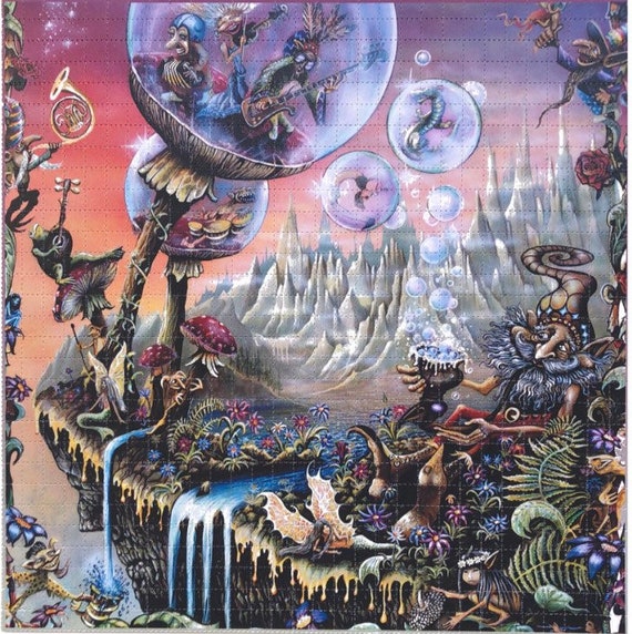 Blotter Art “dreamland” Signed by Grateful Dead Artist Mike