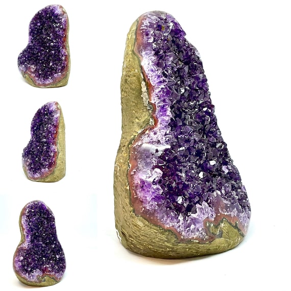 Stunning Uruguayan Amethyst Geode/Cathedral Gourd Shaped Chunk Dark Smokey Purple 3+ Pounds/Lbs 7.5” Tall Quartz Citrine Gems Minerals Rocks