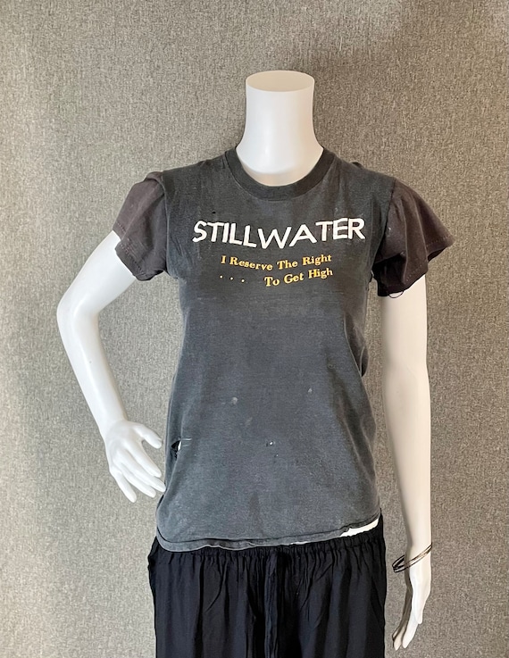 RARE Vintage Tee Shirt Capricorn Studios Stillwater I Reserve the Right to Get High 1970s 1980s Sm Ladies Shortsleeve