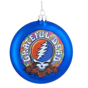 Officially Licensed Grateful Dead Steal Your Face Christmas Ornament Hand Blown and Painted Dead and Company JRAD