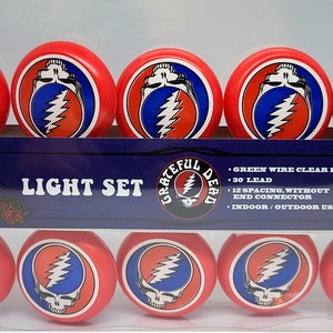 Collectible Grateful Dead Steal Your Face String Lights Christmas Lights Officially Licensed Dead and Company JRAD Deadhead gift