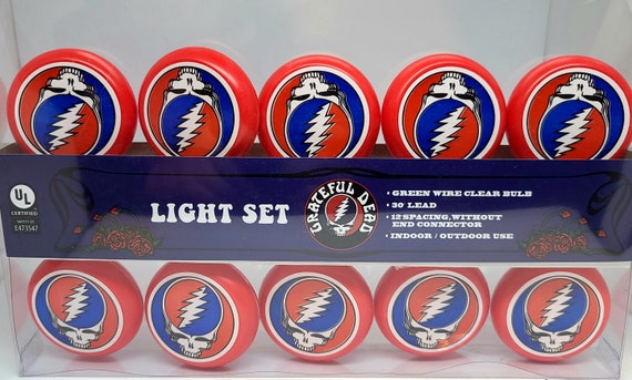 Collectible Grateful Dead Steal Your Face String Lights Christmas Lights Officially Licensed Dead and Company JRAD Deadhead gift