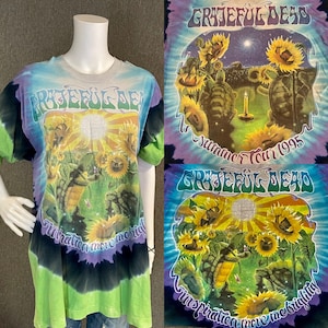 Vintage Grateful Dead Official Terrapin Tee T-Shirt Summer 1995 by Richard Biffle Liquid Blue Single Stitch Tie Dye Size XL