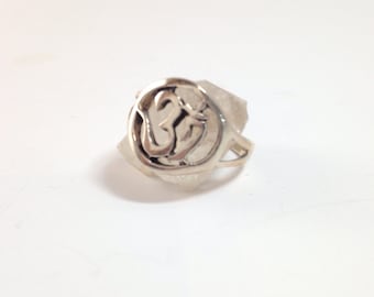 Om Symbol Ring in Sterling Silver Hand Cast