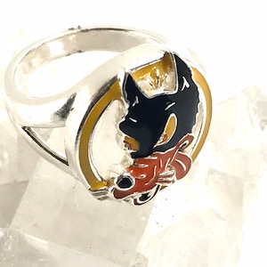Jerry Garcia&#39;s Dire Wolf Guitar (Doug Irwin) Ring Sterling Silver Grateful Dead
